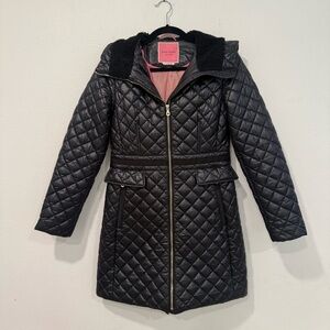 Kate Spade New York Black Quilted Puffer Long Jacket Coat XS